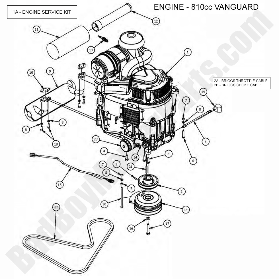 1544 - Bad Boy Mower Parts Lookup > 2017 > Compact Outlaw > Engine - Vanguard 810